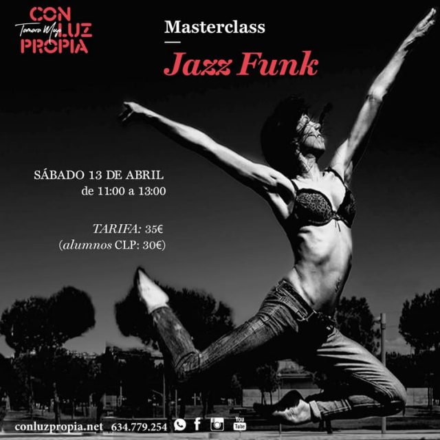 marterclass jazz funk EL 13 de abril de 2019